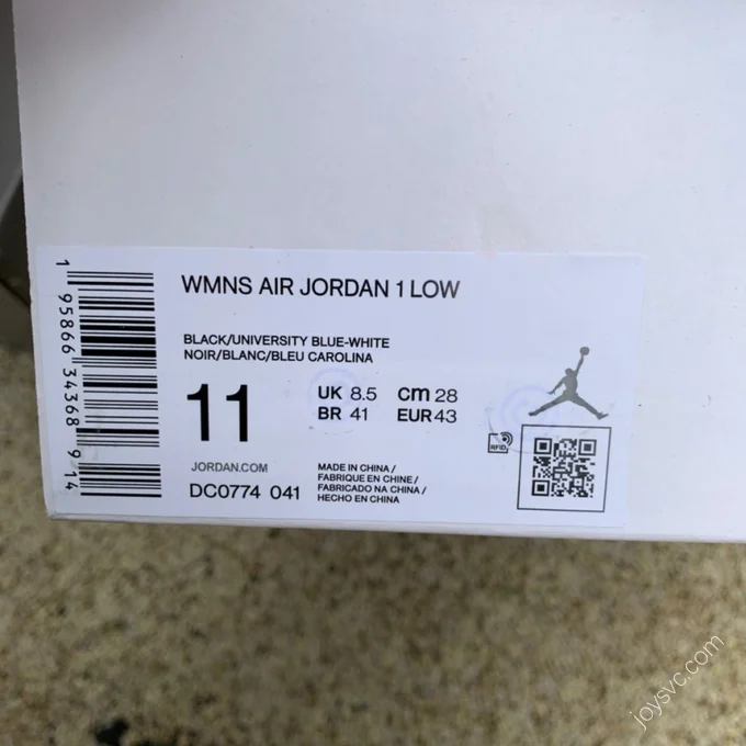 Air Jordan 1 Low University Blue Black White DC0774-041