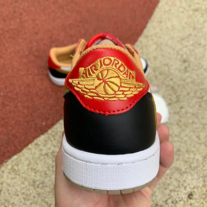 Travis Scott x Air Jordan 1 Low Black White Red Gold Hook DM7866-0