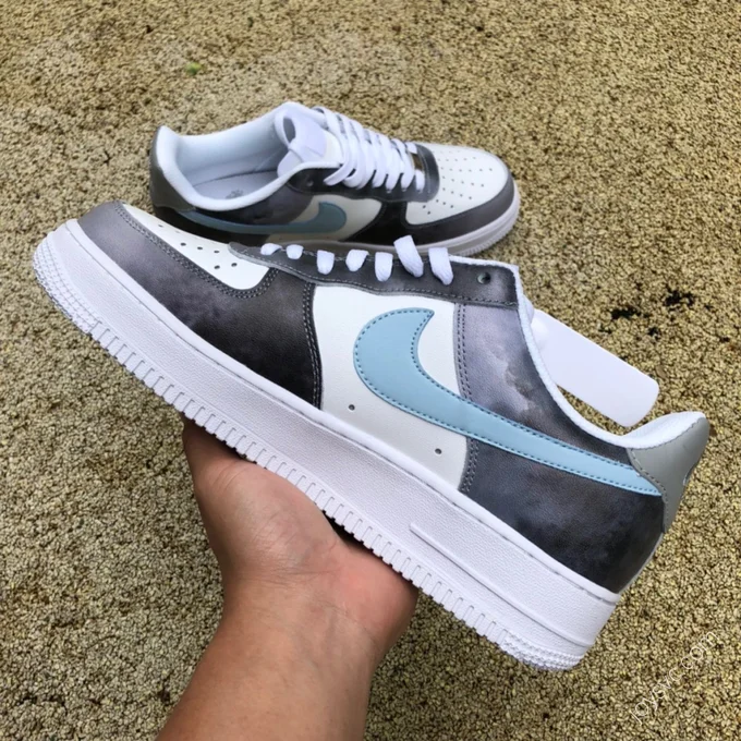 Nike Air Force 1 Low White/Grey/Blue Swoosh BS8872-033