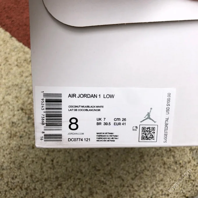 Air Jordan 1 Coconut Milk Low-Top Sneaker DC0774-121