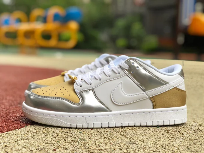 Nike Dunk Low White Silver Gold DH4403-700