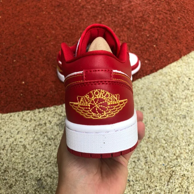 Air Jordan 1 Low White Red Sneakers 553560-607