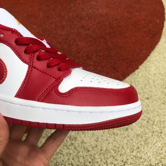 Air Jordan 1 Low White Red Sneakers 553560-607