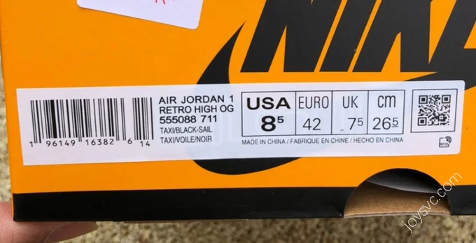 Air Jordan 1 High OG Yellow Toe 555088-711