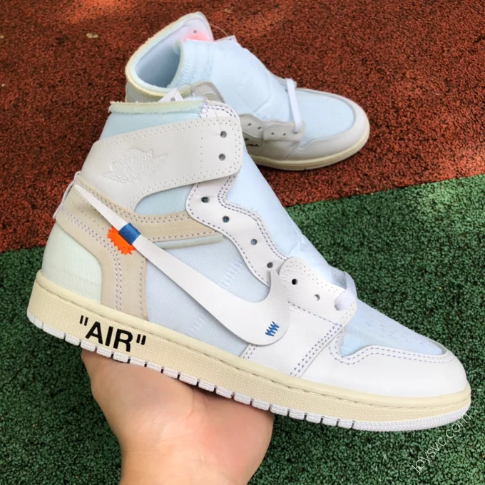 Air Jordan 1 x OFF-WHITE White Sneakers AQ0818-100