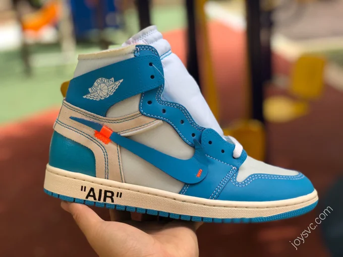 Air Jordan 1 x OFF-WHITE North Carolina Blue Sneakers AQ0818-148