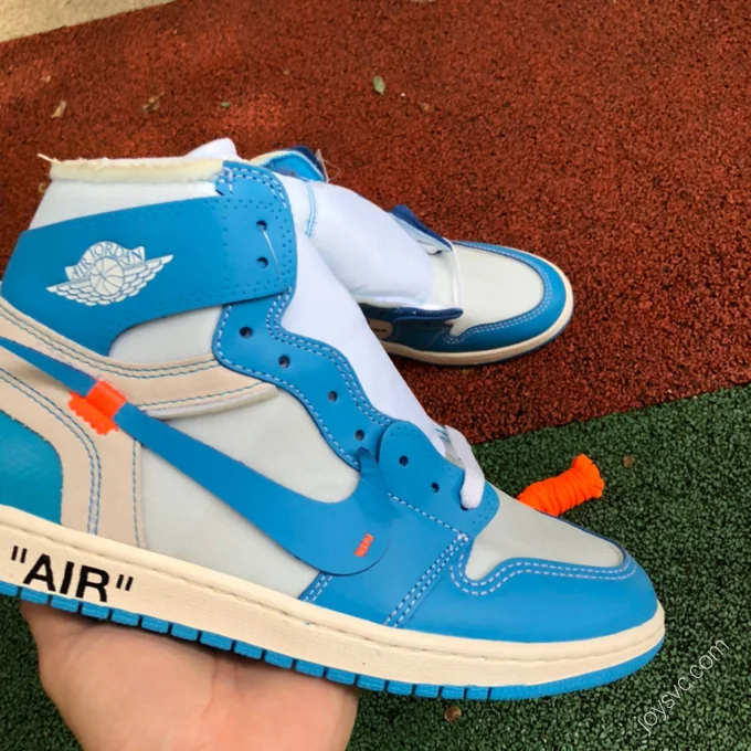 Air Jordan 1 x OFF-WHITE North Carolina Blue Sneakers AQ0818-148