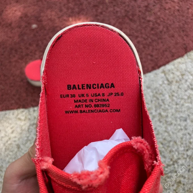 Balenciaga Paris Mule White Red