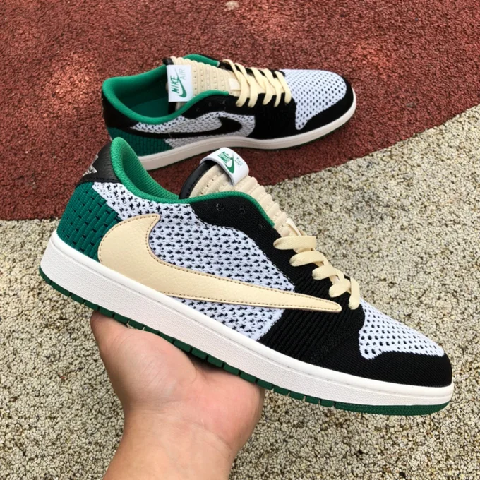 Air Jordan 1 Low Flyknit White Green DM7866-316