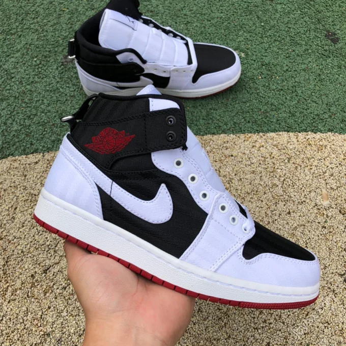 Air Jordan 1 Mid Black White Red Sneakers DD9338-016