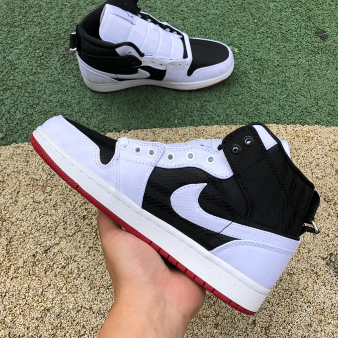 Air Jordan 1 Mid Black White Red Sneakers DD9338-016