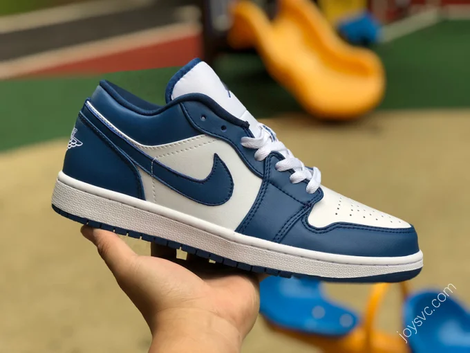 Air Jordan 1 Low White Blue Navy Sneakers DC0774-114