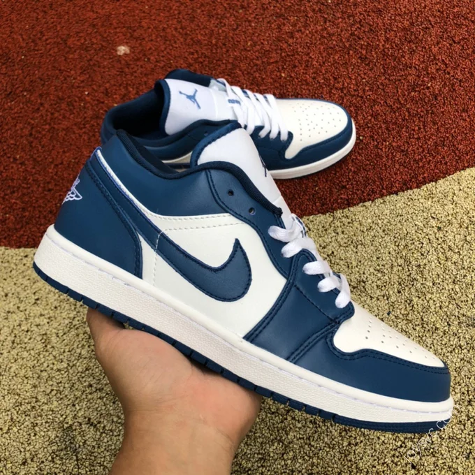 Air Jordan 1 Low White Blue Navy Sneakers DC0774-114