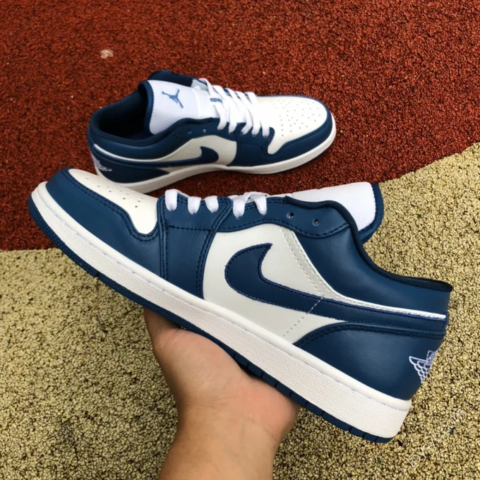 Air Jordan 1 Low White Blue Navy Sneakers DC0774-114