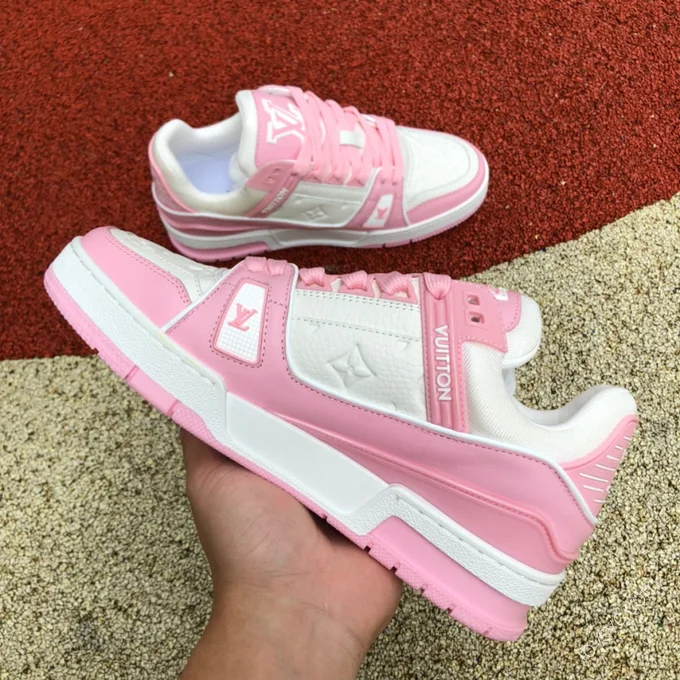 LOUIS VUITTON Trainer White Pink