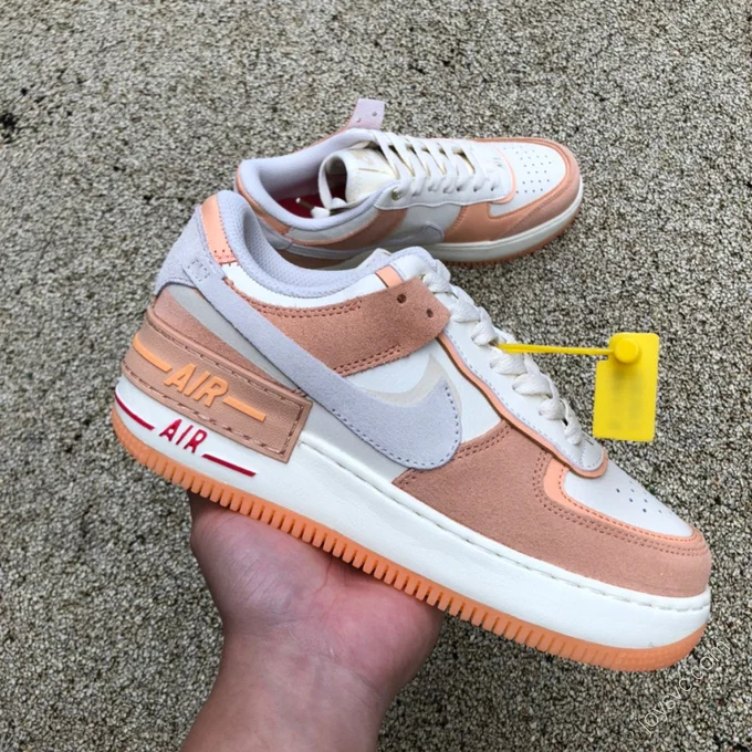 Nike AF1 Shadow Double Swoosh Apricot Orange Sneakers DM8157-700