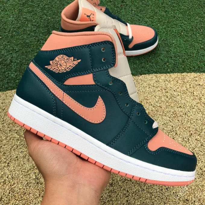 Air Jordan 1 Mid Blue Orange Sneakers BQ6472-308