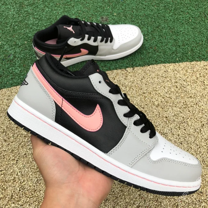 Air Jordan 1 Low White Black Pink Sneakers 553558-062