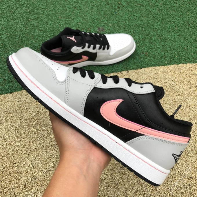 Air Jordan 1 Low White Black Pink Sneakers 553558-062