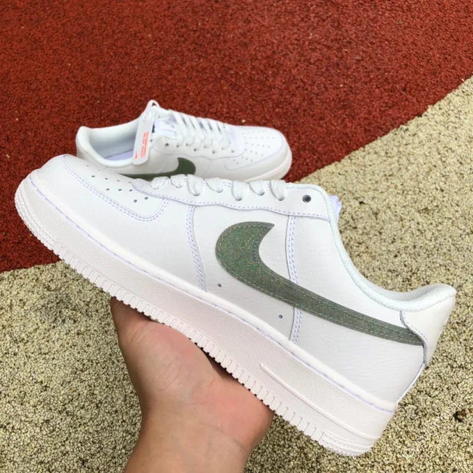 Nike Air Force 1 Low '07 White/Green Glitter Swoosh DH4407-101