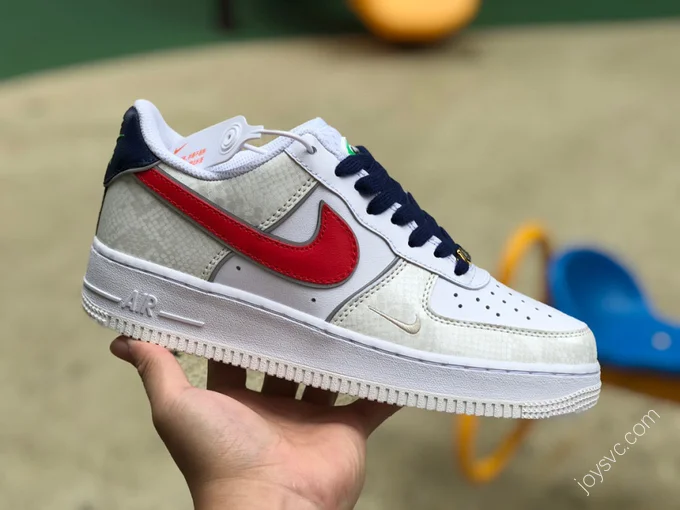 Nike Air Force 1 White/Red/Blue Snakeskin DV1493-161