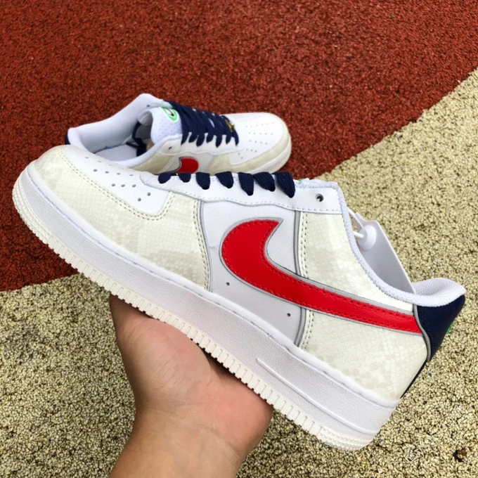 Nike Air Force 1 White/Red/Blue Snakeskin DV1493-161