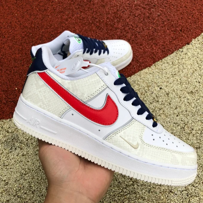 Nike Air Force 1 White/Red/Blue Snakeskin DV1493-161