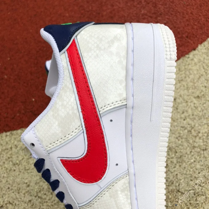 Nike Air Force 1 White/Red/Blue Snakeskin DV1493-161