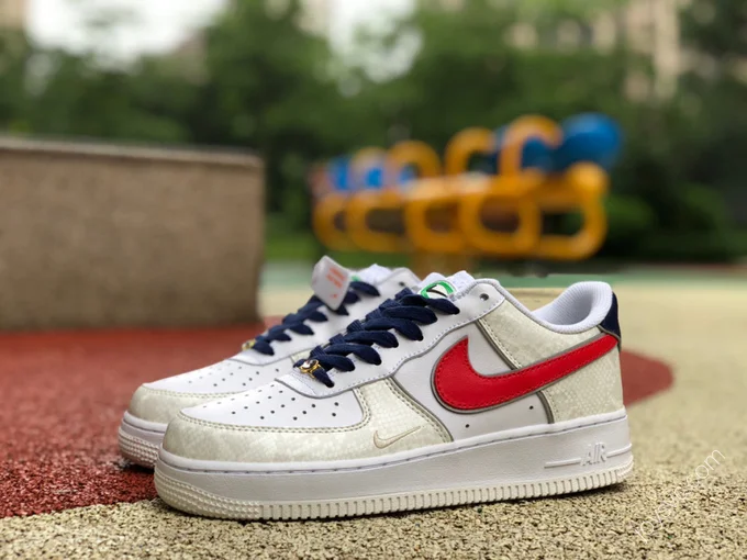 Nike Air Force 1 White/Red/Blue Snakeskin DV1493-161