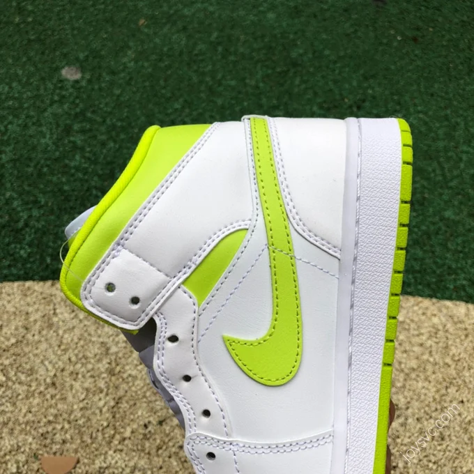 Air Jordan 1 Mid White Green Lime Sneakers BQ6472-131