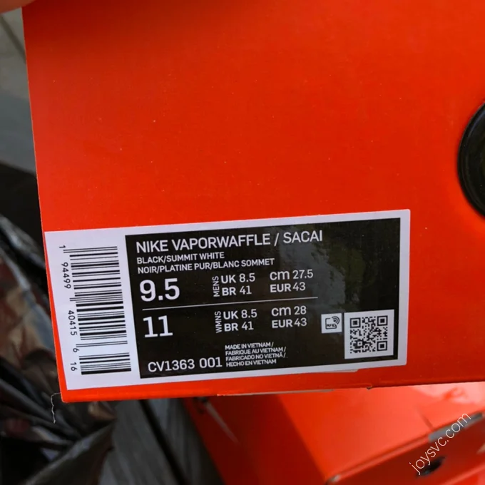 Nike x Sacai Vaporwaffle Black White CV1363-001