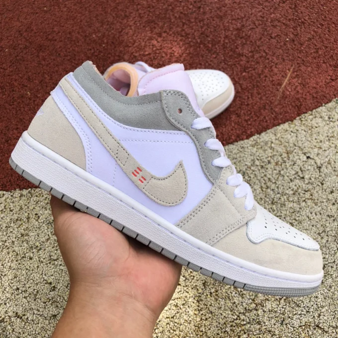 Air Jordan 1 Low White Grey Sneakers DN1635-100