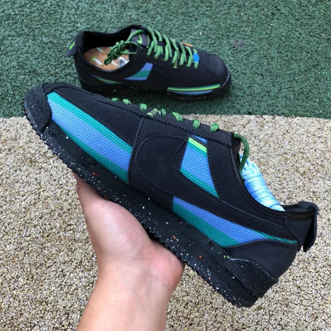 Union x Nike Cortez Black Blue Green DR1413-001