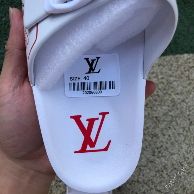 LOUIS VUITTON Slides White Red