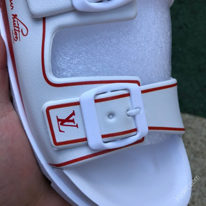 LOUIS VUITTON Slides White Red