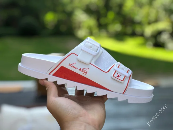 LOUIS VUITTON Slides White Red