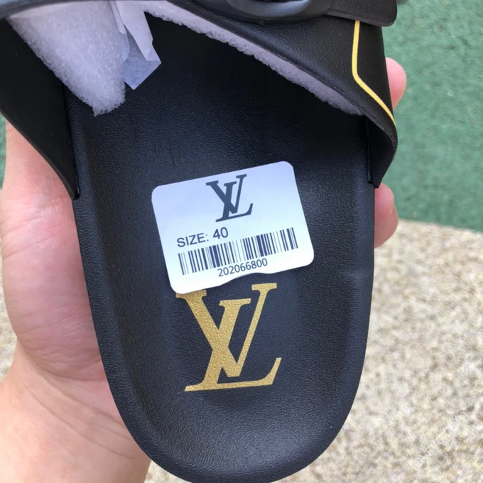 LOUIS VUITTON Slides Black Yellow