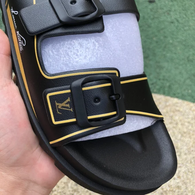 LOUIS VUITTON Slides Black Yellow