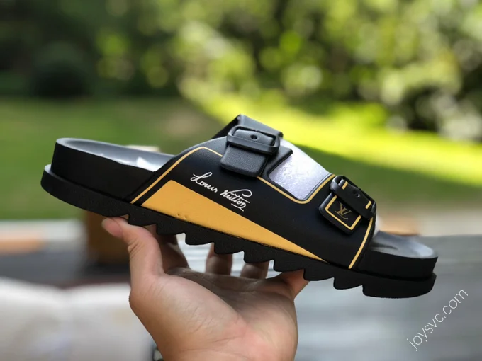 LOUIS VUITTON Slides Black Yellow