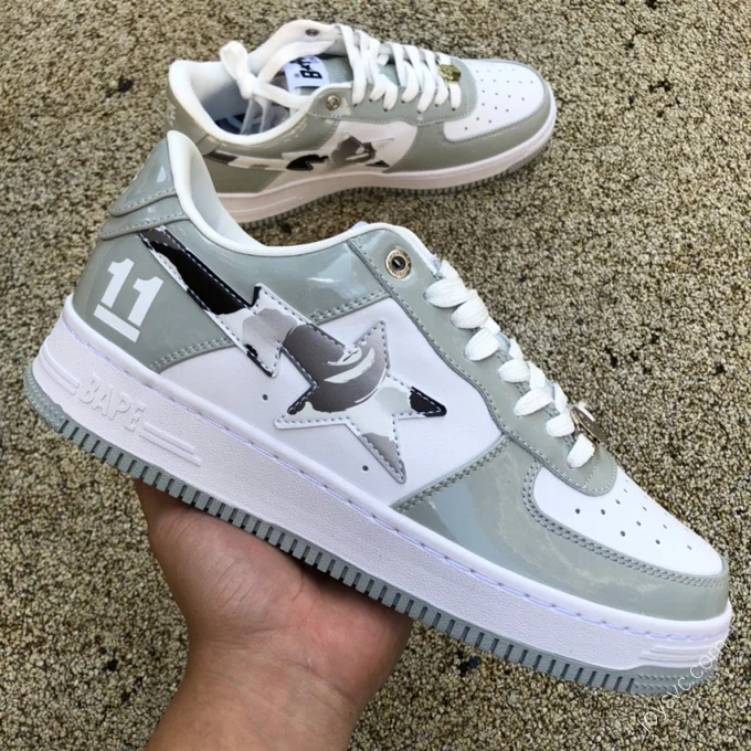 BAPE STA SK8 Grey White