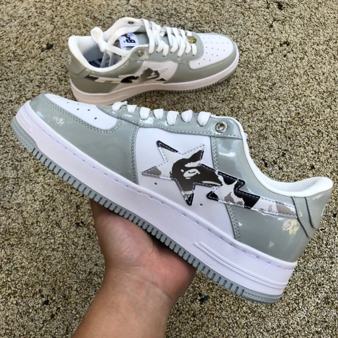 BAPE STA SK8 Grey White