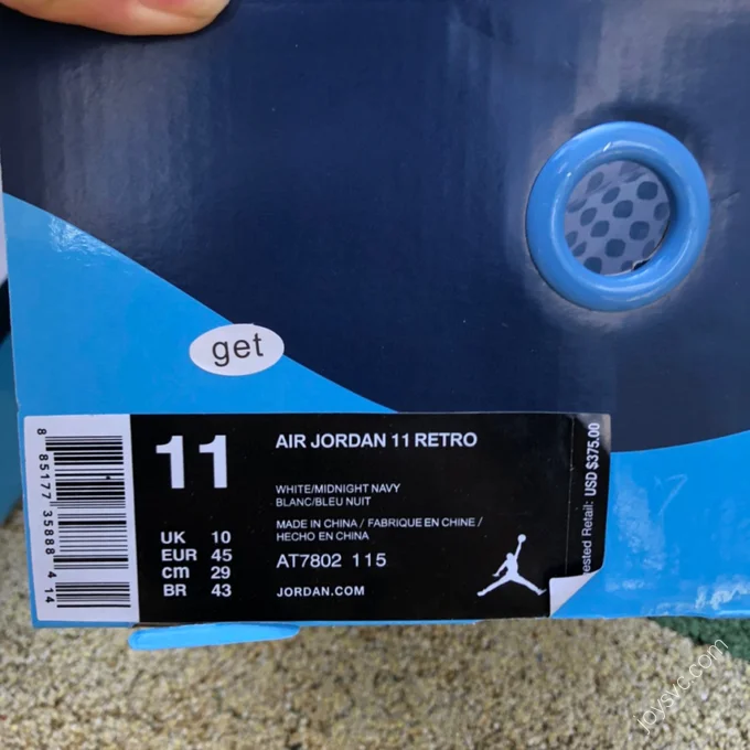 Air Jordan 11 Blue White Basketball Shoes AT7802-115