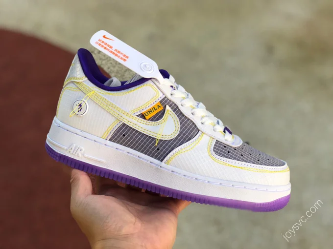 Union LA x Nike AF1 Low White Purple Stitching Sneakers CJ9649-500