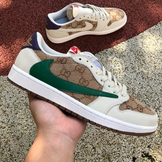 Travis Scott x Air Jordan 1 Low Gucci White Brown DM7