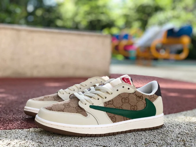 Travis Scott x Air Jordan 1 Low Gucci White Brown DM7