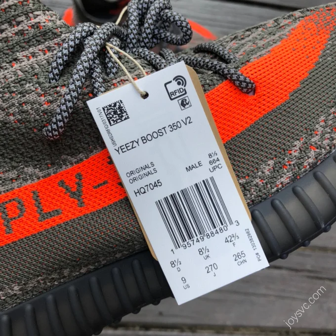 Adidas Yeezy Boost 350 V2 Black Grey Orange HQ7045