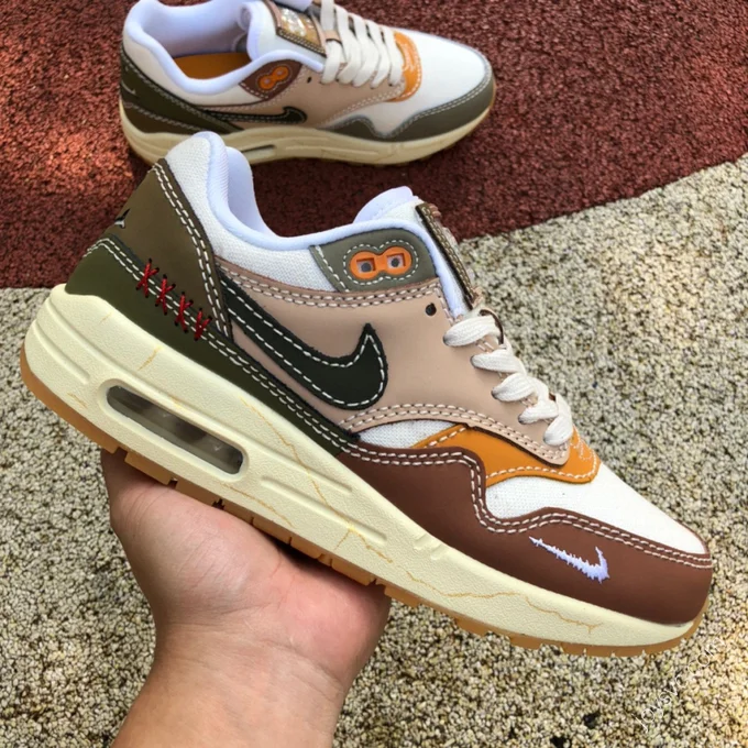 Nike Air Max 1 White Brown Green DQ8656-133