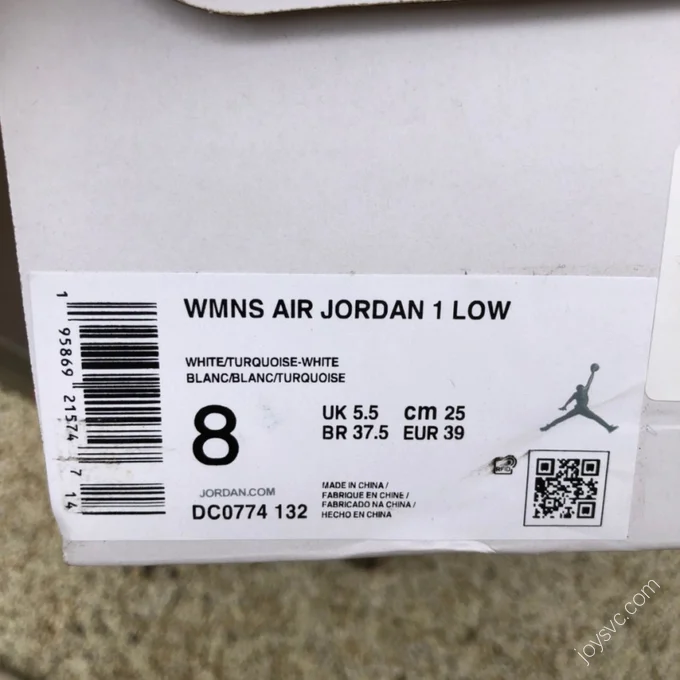 Air Jordan 1 Low White Green Sneakers DC0774-132