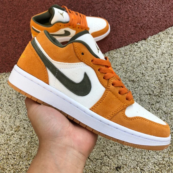 Air Jordan 1 Low White Orange Grey Sneakers DJ0342-102