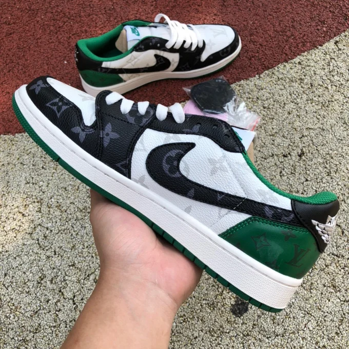 Travis Scott x Nike Air Jordan 1 Low Green White Sneakers DM7866-